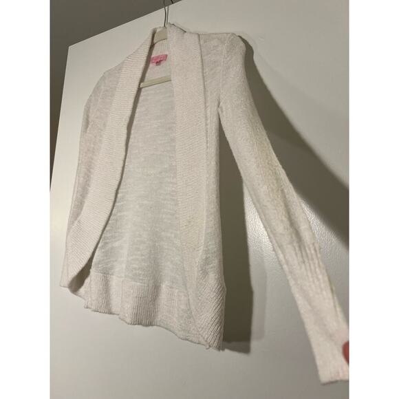 Lilly Pulitzer White Amalie Open Front Cardigan Sz XXS - Picture 3 of 6